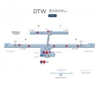 Terminal layout the airport Detroit Metropolitan Wayne County Airport
