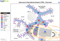 Layout dos terminais aeroporto Aeroporto Internacional de Vancouver