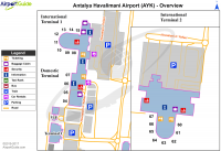 Terminal layout the airport Antalya International Airport