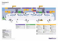 Схема Терминала 5 аэропорта Хитроу и его этажей l'aeroporto Aeroporto di Londra Heathrow
