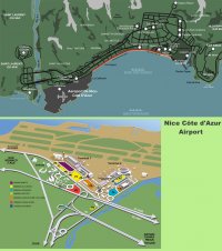Plan des terminaux de l'aéroport Aéroport Nice-Côte d'Azur