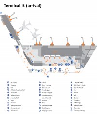 Схема терміналу E, прибуття Аеропорту Міжнародний аеропорт Шереметьєво