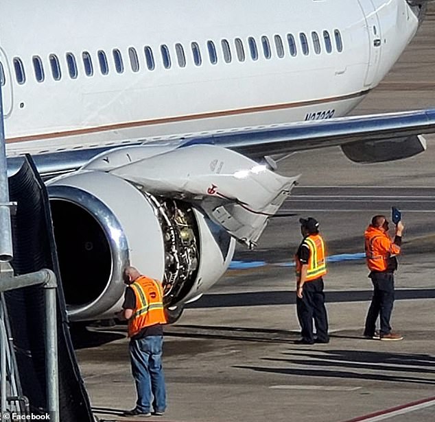 United Airlines engine violently shakes during flight