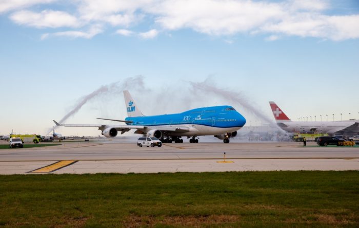 Farewell to KLM Boeing 747 on its Chicago route